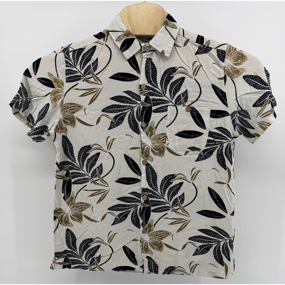 Lanikai Surf Vintage Hawaiian Shirt Men's L 100% Rayon Tropical Floral Aloha